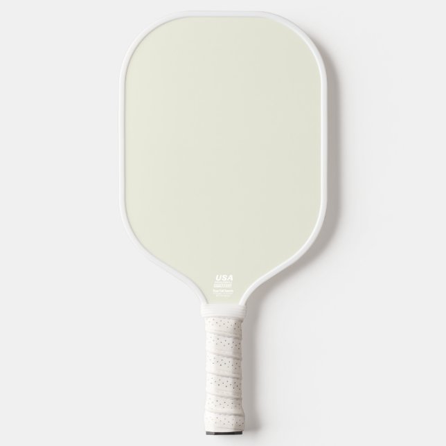 Yellow Soft Pale White Pastel Solid Colour Pickleball Paddle (Front)