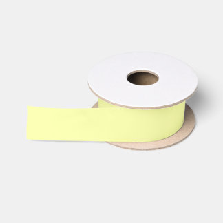 Yellow Soft Pale White Pastel Solid Colour Satin Ribbon