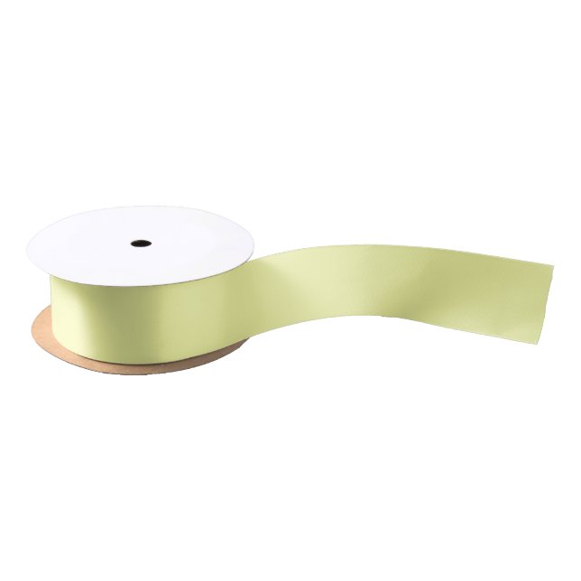 Yellow Soft Pale White Pastel Solid Colour Satin Ribbon (Spool)