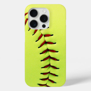 Yellow softball ball iPhone 15 pro case