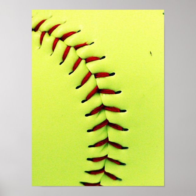 Yellow softball ball poster (Front)