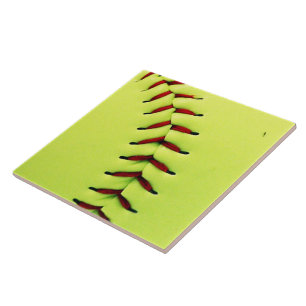 Yellow softball ball tile