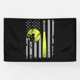 Yellow Softball Bat Flag 4th Of July Independence Banner