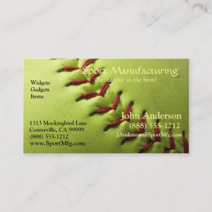 Yellow Softball Blank Back Business Card