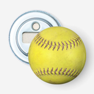 Yellow Softball Bottle Opener