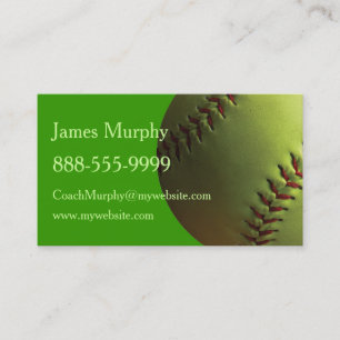 Yellow Softball Business Card