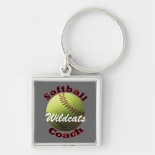Yellow Softball Coach Key Ring