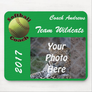 Yellow Softball Coach Mouse Mat
