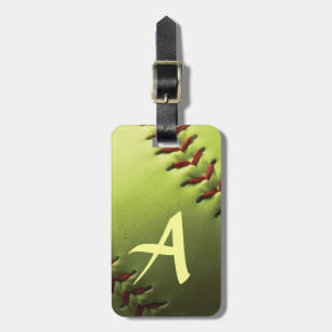 Yellow Softball Custom Luggage Tag