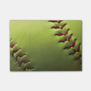 Yellow Softball Fade to Black Post-it Notes