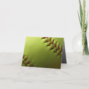 Yellow Softball Inside Fade Card