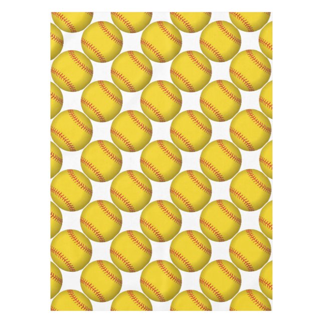 Yellow Softball Tablecloth (Front)