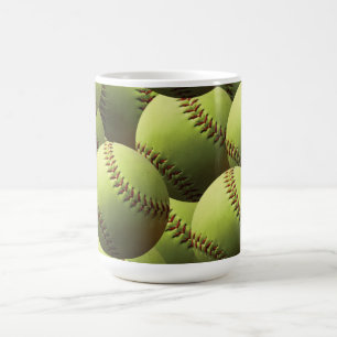 Yellow Softball Wallpaper Coffee Mug