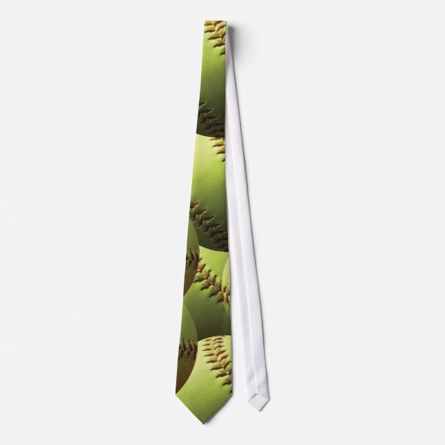 *Yellow Softball Wallpapered Effect Tie (Front)