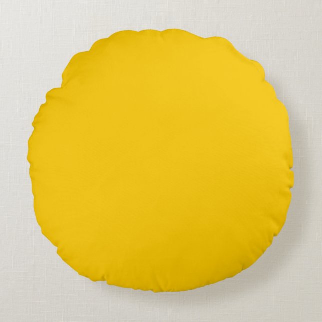 yellow solid basic plain colour round cushion (Front)