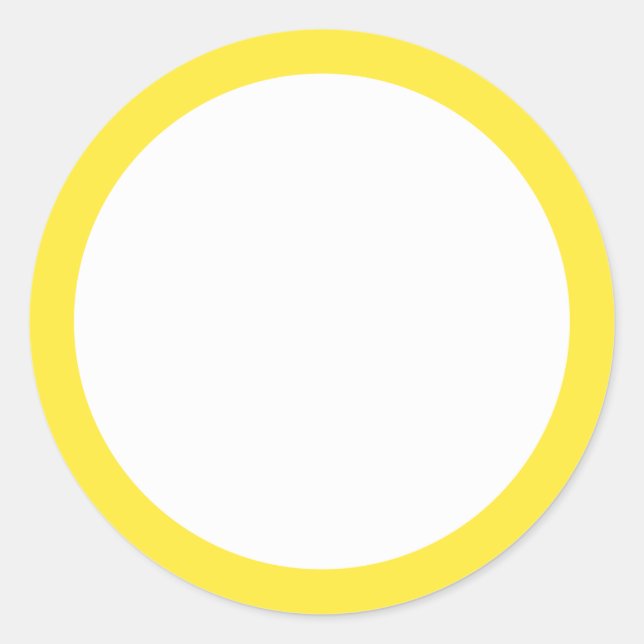 Yellow solid colour border blank classic round sticker (Front)