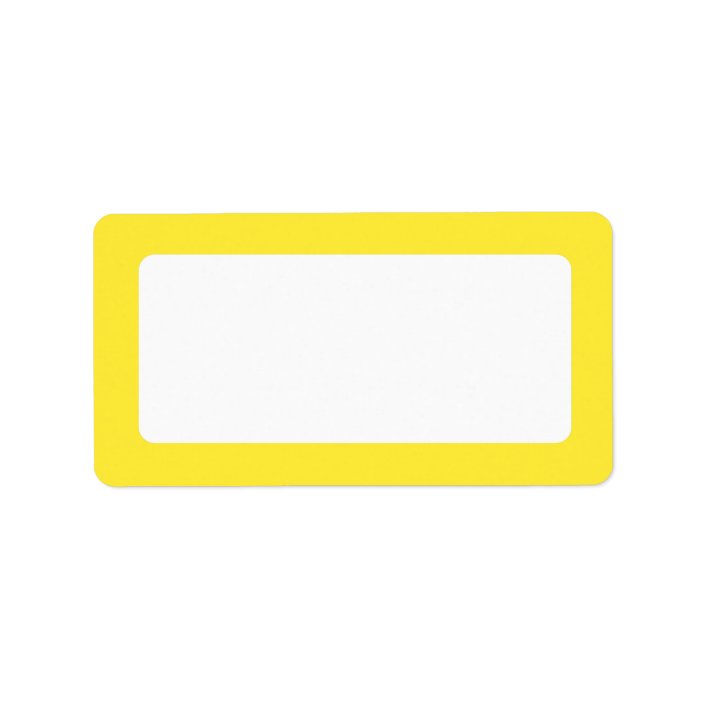 Yellow solid colour border blank label | Zazzle.co.uk