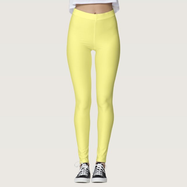 Yellow solid colour light-medium, leggings (Front)