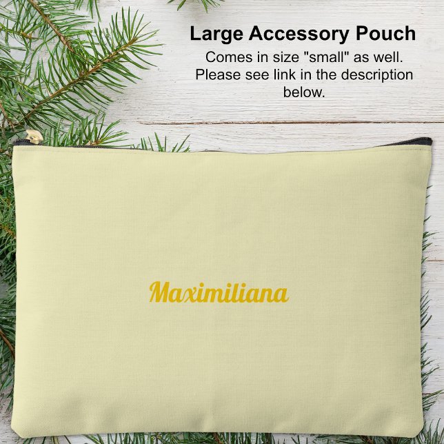 Yellow - Solid Large Accessory Pouch (Large Accessory Pouch - Yellow - Solid by Leapfroglisics shop)