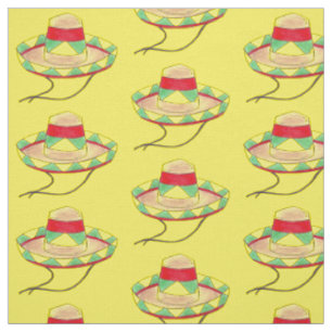 Yellow Sombrero Hat Mexico Cinco de Mayo Fiesta Fabric