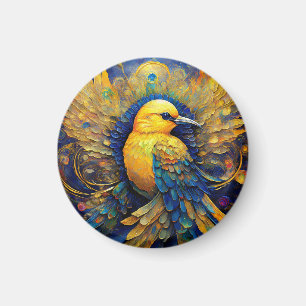 Yellow Songbird Drawstring Backpack Magnet