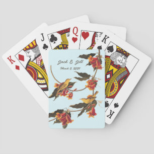 Yellow songbirds on Crossvine Playing Cards