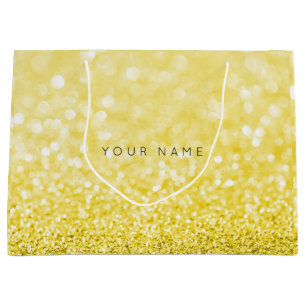Yellow Sorrento Lemon Sun Glitter Favor Gift Bag