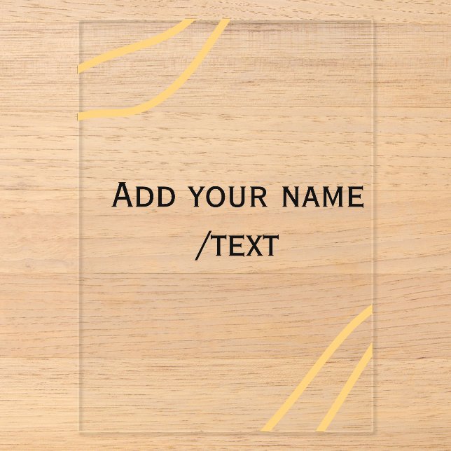 Yellow Spanish border name message text lines  Acrylic Invitations (Front)