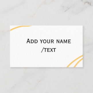 Yellow Spanish border name message text lines  Business Card
