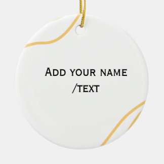 Yellow Spanish border name message text lines  Ceramic Tree Decoration