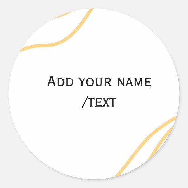 Yellow Spanish border name message text lines  Classic Round Sticker (Front)