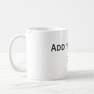 Yellow Spanish border name message text lines  Coffee Mug