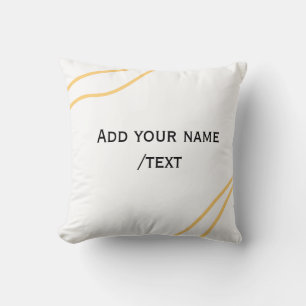 Yellow Spanish border name message text lines Cushion