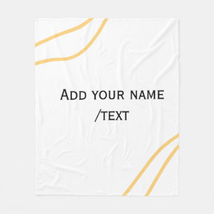Yellow Spanish border name message text lines Fleece Blanket