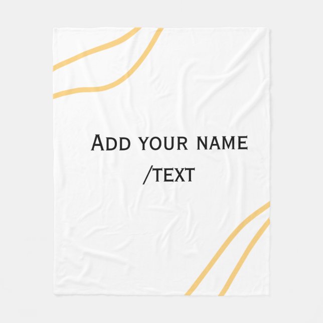 Yellow Spanish border name message text lines  Fleece Blanket (Front)