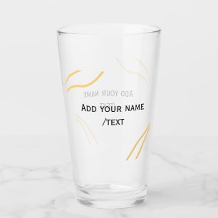 Yellow Spanish border name message text lines Glass