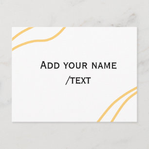 Yellow Spanish border name message text lines Holiday Postcard