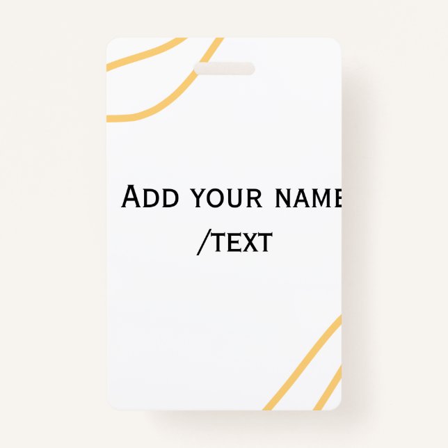 Yellow Spanish border name message text lines  ID Badge (Front)