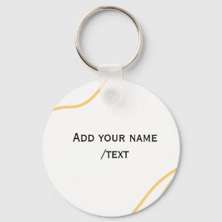 Yellow Spanish border name message text lines  Key Ring