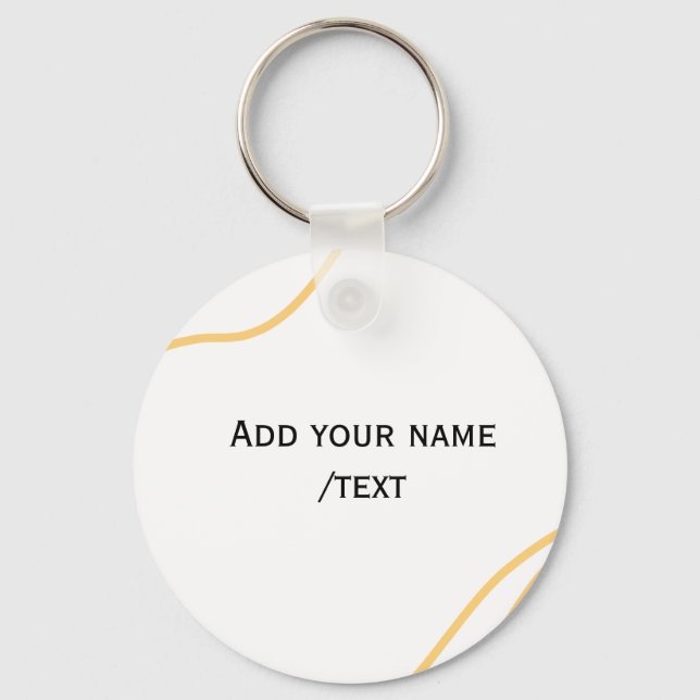 Yellow Spanish border name message text lines  Key Ring (Front)