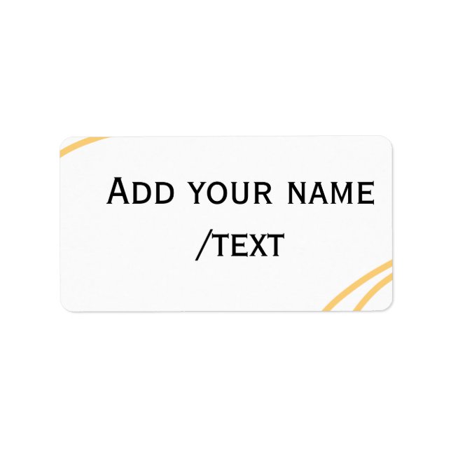 Yellow Spanish border name message text lines  Label (Front)
