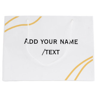 Yellow Spanish border name message text lines Large Gift Bag