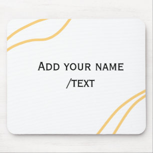 Yellow Spanish border name message text lines Mouse Mat