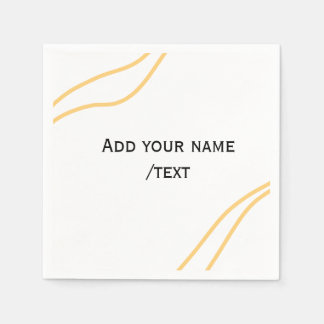 Yellow Spanish border name message text lines  Napkin