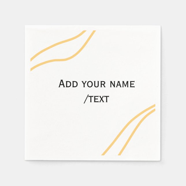 Yellow Spanish border name message text lines  Napkin (Front)