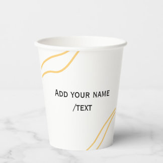 Yellow Spanish border name message text lines  Paper Cups