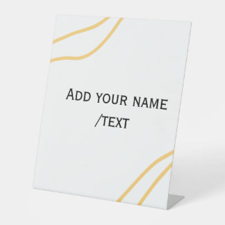 Yellow Spanish border name message text lines  Pedestal Sign
