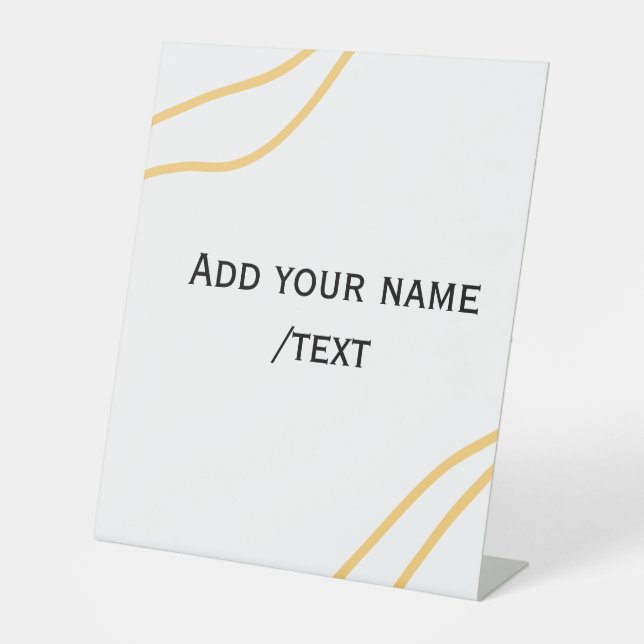 Yellow Spanish border name message text lines  Pedestal Sign (Front)