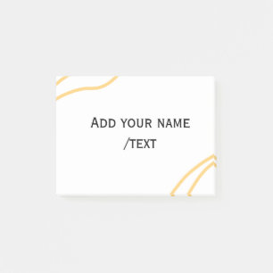 Yellow Spanish border name message text lines Post-it Notes