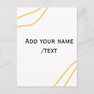 Yellow Spanish border name message text lines  Postcard